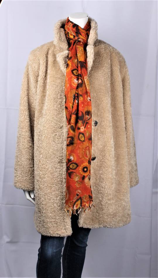 ALICE & LILY SUPERIOR PURE WOOL super soft knit scarf orange retro STYLE: SC/ RETRO/ORANGE